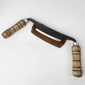 Small Draw Knife – Hand-Forged 52100 Steel, Ash Wood Handles, Woodworking Tool - Picture 1 of 15