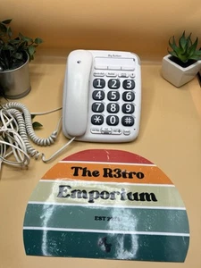 BT Big Button 200 Corded White Landline Telephone Hearing Aid Compatibility - Zdjęcie 1 z 8