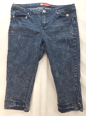 Vtg Apple Bottoms Dk Wash Denim Capri  Sz 18 - Image 1 of 4