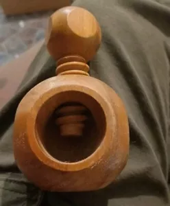 Vintage Screw Wooden pipe nutcracker Wood Vintage Treen Hand Carved No 1 - Picture 1 of 13