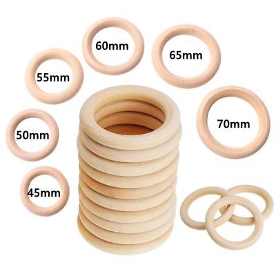 20pcs Baby Newborn Natural Round Wood Teething Ring Wooden Teether Toy DIY Gifts • 7.82$