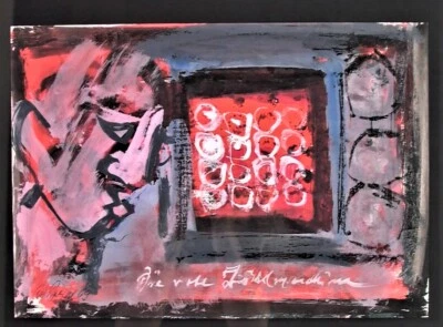 Rupert PREISSL (1925-2003 Regensburg) DIE ROTE ZÄHLMASCHINE dat.1969 - expressiv - Bild 1 von 4