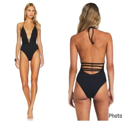 Devon Windsor Free People One Piece Paris Black Swimsuit Size Medoum - Image 1 of 4