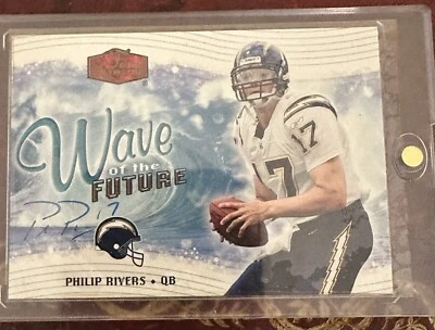 2006 Flair Showcase - Wave of the Future #WOTF21 Philip Rivers Chargers Signed. - Image 1 of 2