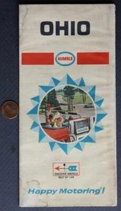 1968 Humble Oil Gas service station State of Ohio road map Happy Motoring NICE - - Picture 1 of 1