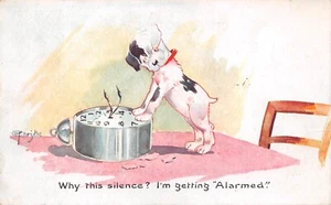 POSTCARD DOG THEME WHY THIS SILENCE I'M GETTING ALARMED - Picture 1 of 2