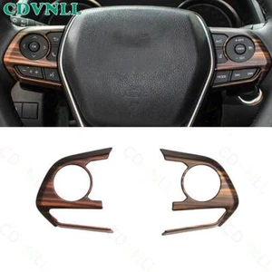 For Toyota Camry 18-2021 Matte Wood Grain Steering Wheel Button Frame Cover Trim - Picture 1 of 5