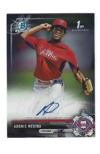 Adonis Medina 2017 Bowman Chrome Autograph Card # CPA-AME, Philadelphia Phillies - Picture 1 of 2