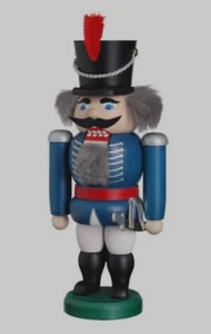 Nussknacker Husar blau (20cm) Seiffener Volkskunst eG - Rarität - NEU & OVP - Picture 1 of 1