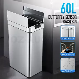 60L Sensor Rubbish Bin Kitchen Waste Trash Can Garbage Basket Recycling Dustbin - Picture 1 of 12