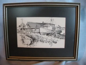 "Gloucester Beach" Matted & Framed Print by George Englert  - Picture 1 of 7