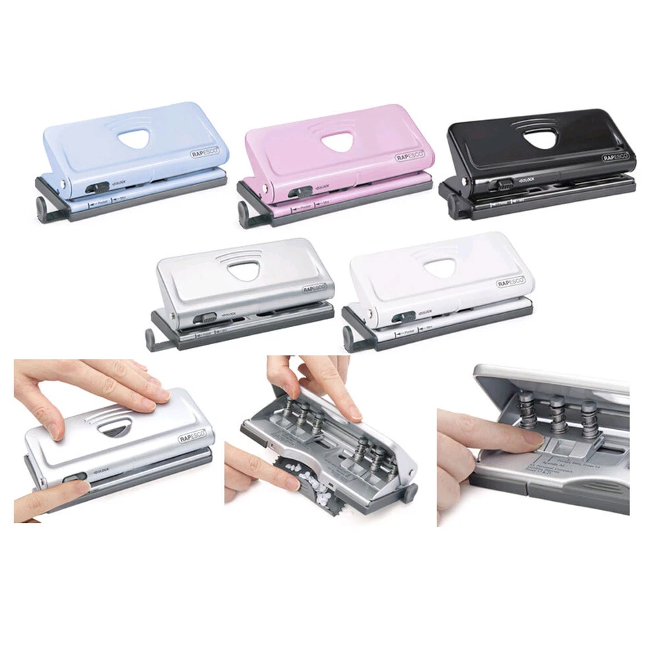 RAPESCO® Mehrfachlocher für Terminplaner, 10 Blatt, Locher 6-fach Lochung