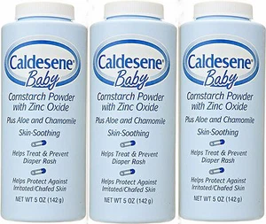 Caldesene Baby POWDER w Zinc Oxide 5oz ( 3 pack ) BLUE NEW LOOK ARRIVING! - Picture 1 of 4