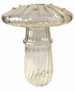 Mushroom Shaped Glass Vase Creative Home Flower Table Decor Yellow 4,5”H - Picture 1 of 6