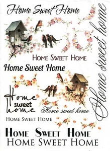 Reispapier für Decoupage Sammelalbum Basteln Vögel Zuhause Sweet Home 272* - Bild 1 von 1