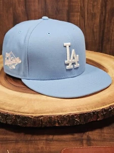 Cappello aderente Los Angeles Dodgers New Era 59Fifty taglia 7 5/8 MLB baseball rosa UV - Foto 1 di 12