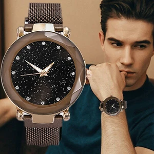 Starry Sky Watch Waterproof Magnet Stainless Steel Strap Free Buckle Men Gift - Picture 1 of 12