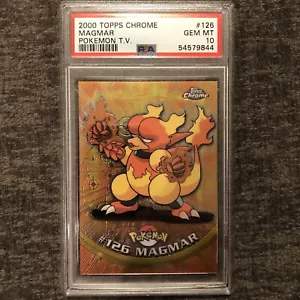#126 Magmar Topps Chrome TV Animation Series 2 Pokemon Card PSA 10 GEM MT Pop 10 - Picture 1 of 3