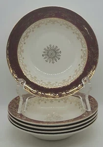 Set of 5 Antique J & G Meakin GOLDEN COURT Small Bowls, 6 1/4", England - Picture 1 of 9