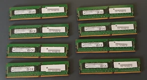 Lot of 8 HP 8GB (64GB) DDR4 1Rx4 PC4-2133P-RC0-10 RDIMM P/N 752368-581 - Picture 1 of 2