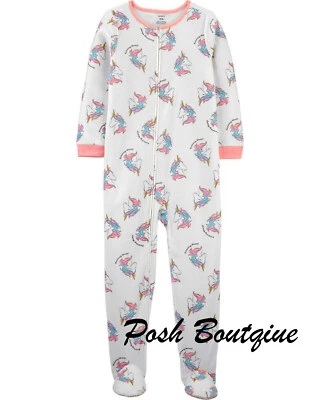 Pijama de una pieza manta para dormir pies carters niñas talla 8 10 12 14 traje Union Foto 1 de 2