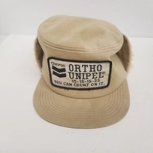 Vintage Chevron Ortho Unipel Fertilizer Patch K Products Hat w/ Earflaps, LOOK - Picture 1 of 8