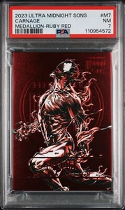 2023 FLEER ULTRA MIDNIGHT SONS MEDALLIONS M7 CARNAGE RUBY RED - Picture 1 of 2