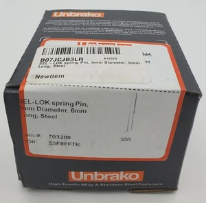 Unbrako  SEL-LOK Spring Pin 3mm Diameter 6mm Long Steel 500 Count - Picture 1 of 3