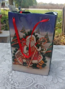 Ceramic Santa  Claus Bag Vase Country Farmhouse Decor  6"H - Picture 1 of 13