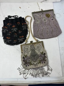 Antik & Vintage Perlen Handtasche Konvolut — Art Deco & Blumenmuster, 1900er-1920er - Bild 1 von 19