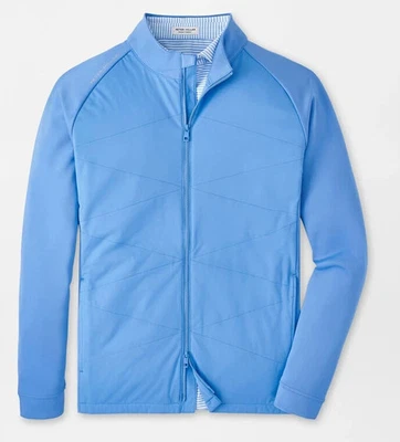 PETER MILLAR Merge Elite Hybrid Men's XL Full Zip Golf Jacket Blue Sea $245 - Image 1 of 4