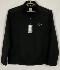 Callaway NWT Mens Ottoman 1/4 Zip Pullover Golf Sweater Jacket Large L Black New - Picture 1 of 12