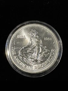 1984 1 Troy Ounce oz American Prospector Coin Engelhard *In Capsule* - Picture 1 of 2