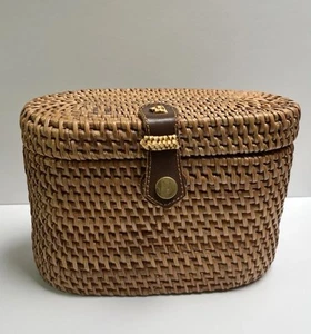 Vintage Straw Women Woven Wicker Purse - Picture 1 of 10