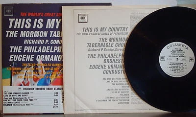 MORMON TABERNACLE This is My Country COLUMBIA PROMO LP Radio Station WLP Lyrics - Image 1 of 4