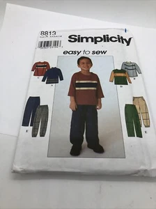 Simplicity Pattern Easy to Sew boys pants tops 8813 size 3-8 uncut 1999 vintage - Picture 1 of 3
