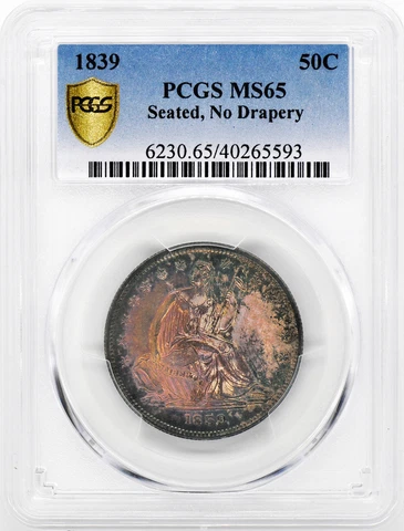 1839 LIBERTY SEATED 50C PCGS MS 65 Cover