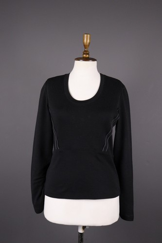 Felpa Prada Designer lana nera manica lunga taglia XL