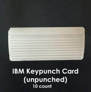 Keypunch IBM Punch Card Unpunched, Vintage (10 cards) - Picture 1 of 6