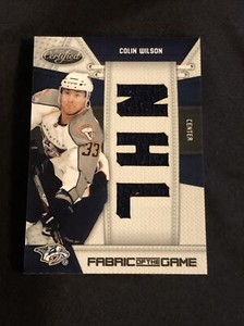 2010-11 PANINI CERTIFIED HOCKEY COLIN WILSON FABRIC OF THE GAME 7/25 JERSEY