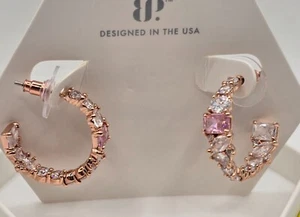 Bomb Party Earrings ER94529 Luxurious Sparkle - Rose Quartz Cubic Zirconia - Picture 1 of 4