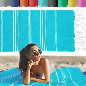 2-PACK Turkish Beach Towel 37 x 70 Inches - 100% Cotton - Soft & Quick-Dry Sand - Picture 1 of 6