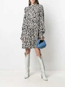 Essentiel Antwerp Dress Zebra Print Flared Shirt Dress Size 38 AU10 US6 - Picture 1 of 12