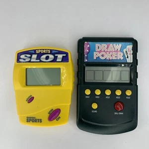 2 Handheld Electronic Games Poker Draw and Sports Slots Tested and Works - Picture 1 of 8