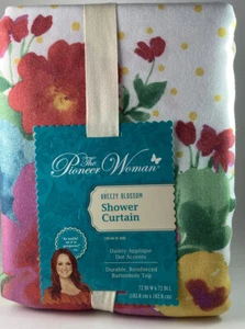 The Pioneer Woman Breezy Blossom Multicolor Shower Curtain Dainty Applique Dots - Picture 1 of 4