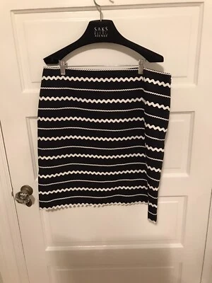 Worth Skirt Black White Size 14 Vintage Estate Lined - Image 1 of 4