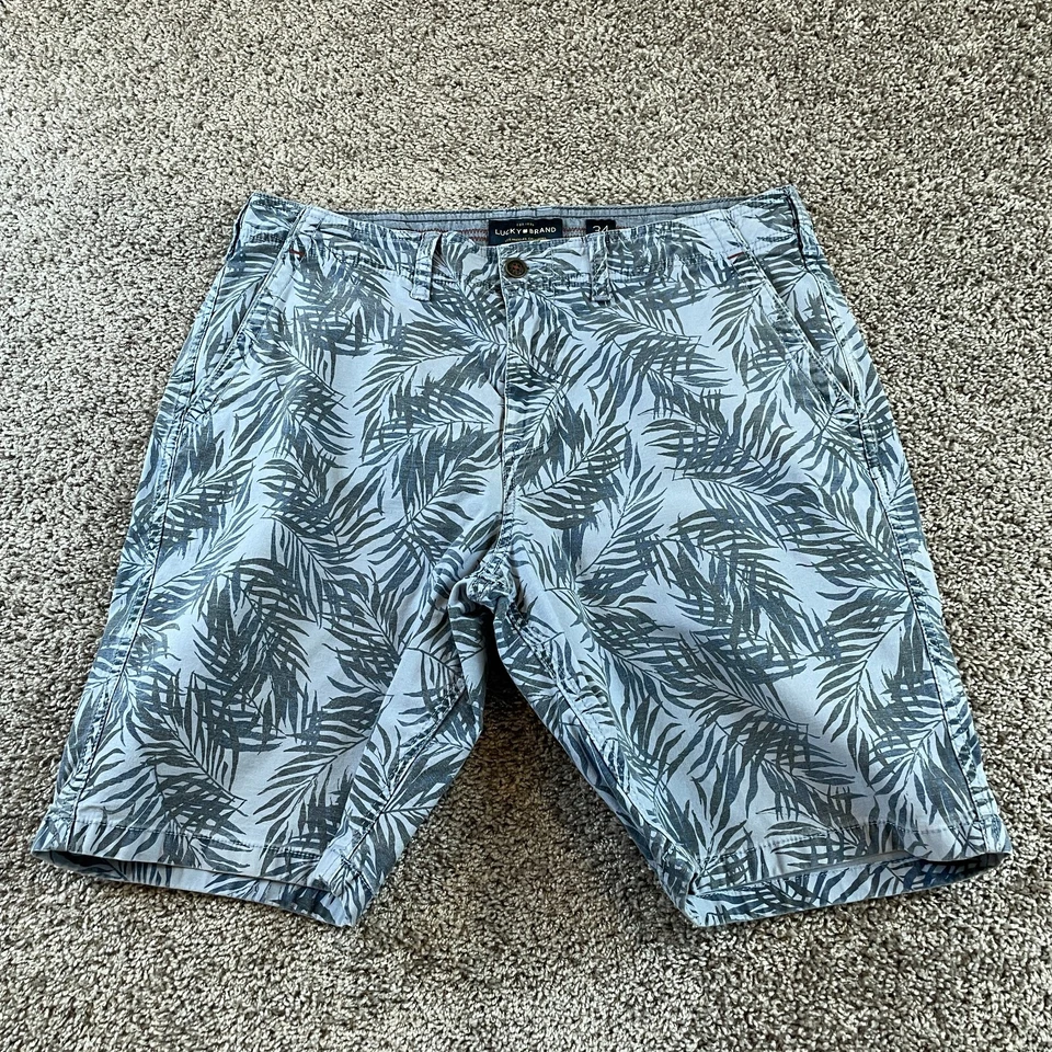 Pantalones Cortos Lucky Brand Para Hombres 34 Azul Chino Informal Hawaiano Surfista Hombres Foto 1 de 4