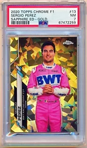 2020 Topps Chrome Sapphire F1 Sergio Perez Gold #13 (06/50) PSA 7 - POP 1 - Bild 1 von 2
