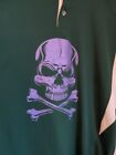 Chemise de sport Champro verte et blanche avec crâne violet XL