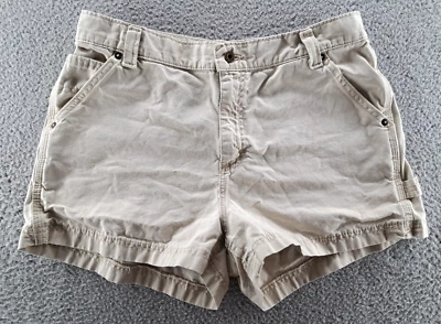 Pantalones cortos de carpintero Lee peto vintage para mujer 13 beige logotipo de camping 32x3 años 90 EE. UU. Foto 1 de 4